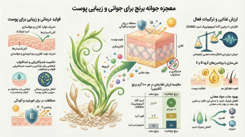 جوانه برنج برای پوست